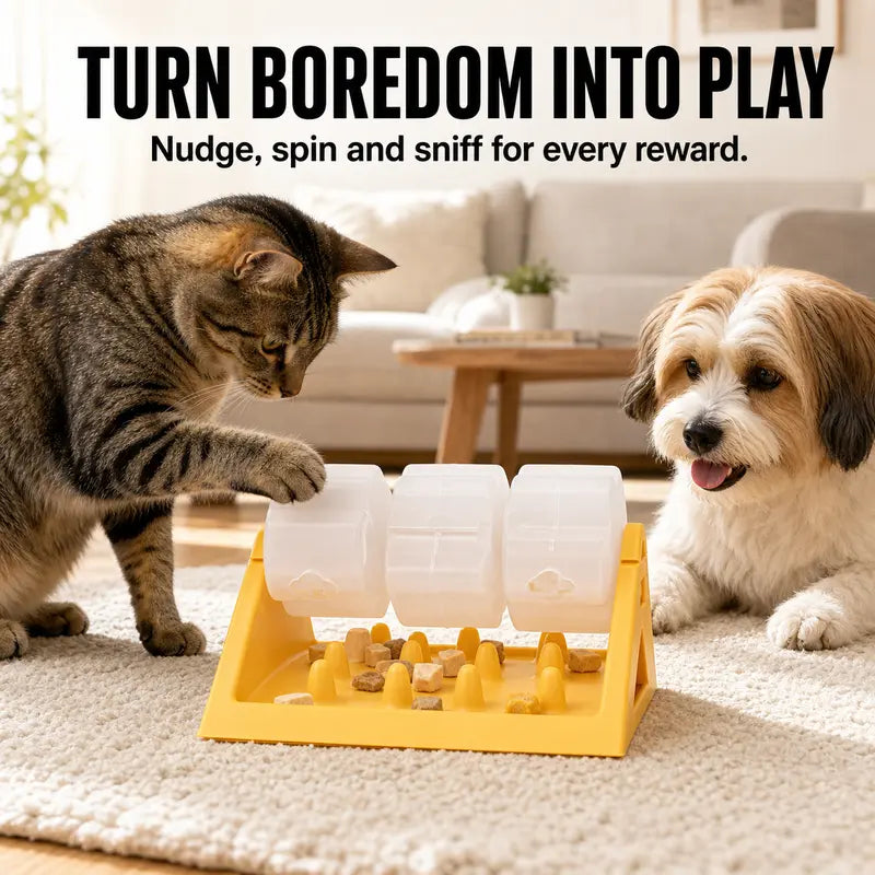 360-Degree Spin Interactive Dog Treat Dispenser & Slow Feeder Puzzle Toy