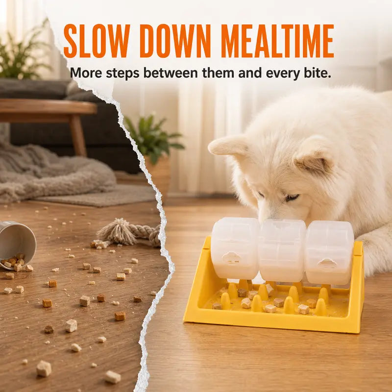 360-Degree Spin Interactive Dog Treat Dispenser & Slow Feeder Puzzle Toy