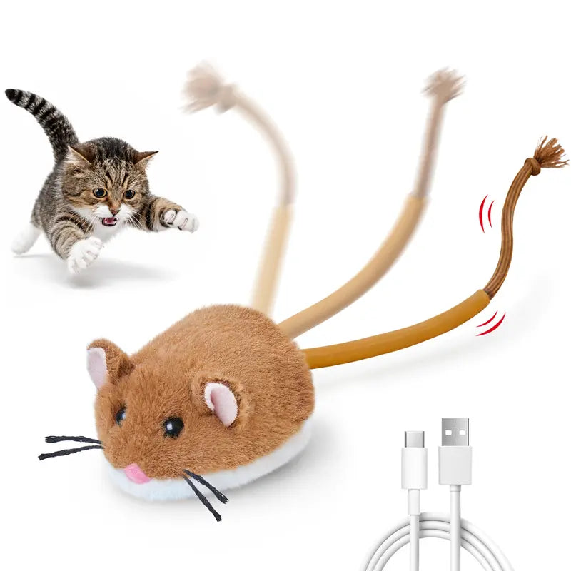 Potaroma Smart Rolling Mouse Cat Toy – Motion-Activated Electric Interactive Toy for Indoor Cats & Kittens