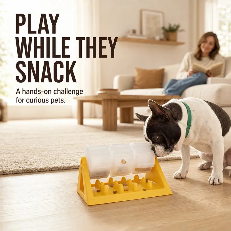 360-Degree Spin Interactive Dog Treat Dispenser & Slow Feeder Puzzle Toy