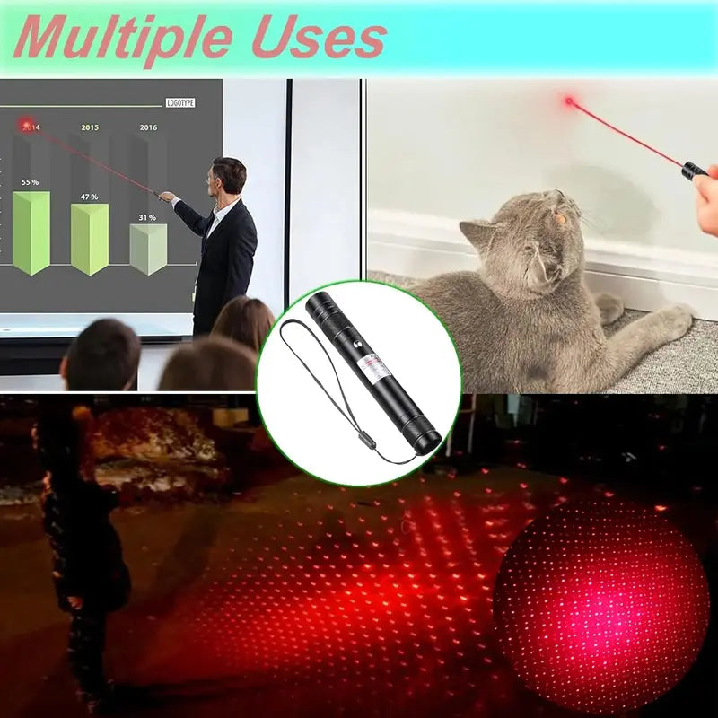 Rechargeable Green Laser Pointer & Line Light Flashlight – Long Range Presentation Pen, Office Tool & Interactive Cat Toy for Pets