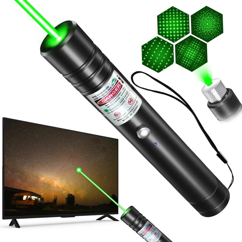 Rechargeable Green Laser Pointer & Line Light Flashlight – Long Range Presentation Pen, Office Tool & Interactive Cat Toy for Pets