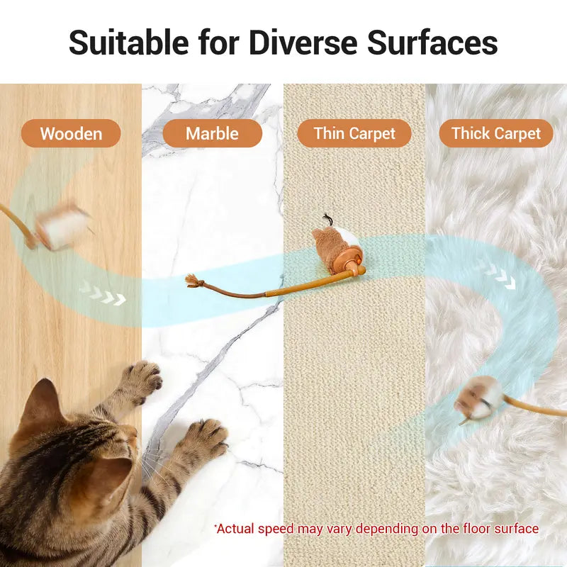 Potaroma Smart Rolling Mouse Cat Toy – Motion-Activated Electric Interactive Toy for Indoor Cats & Kittens